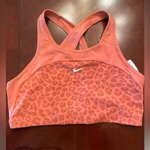NWOT Nike Dri Fit Women's Coral Leopard Sports Bra Non Padded XXL